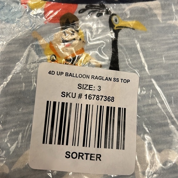NWT Torrid Disney Pixar Up Raglan Tee with Doug and Russell with Balloons - Picture 2 of 4